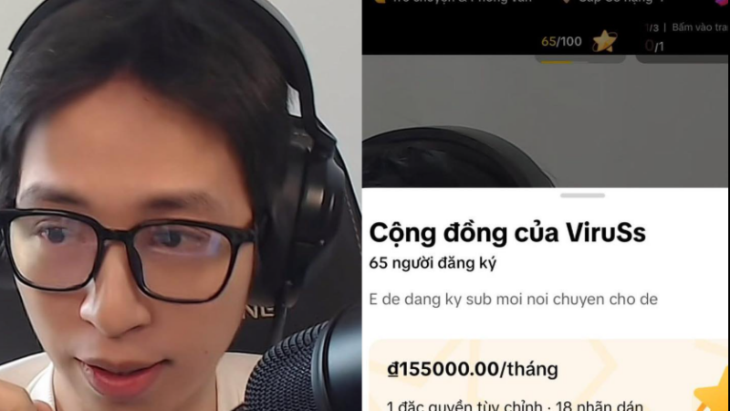 ViruSs livestream trả lời câu hỏi từ antifan nhưng phải bỏ xiền đăng ký thành viên mới được bình luận hỏi: ‘Số tiền phải nộp gây tranh cãi’