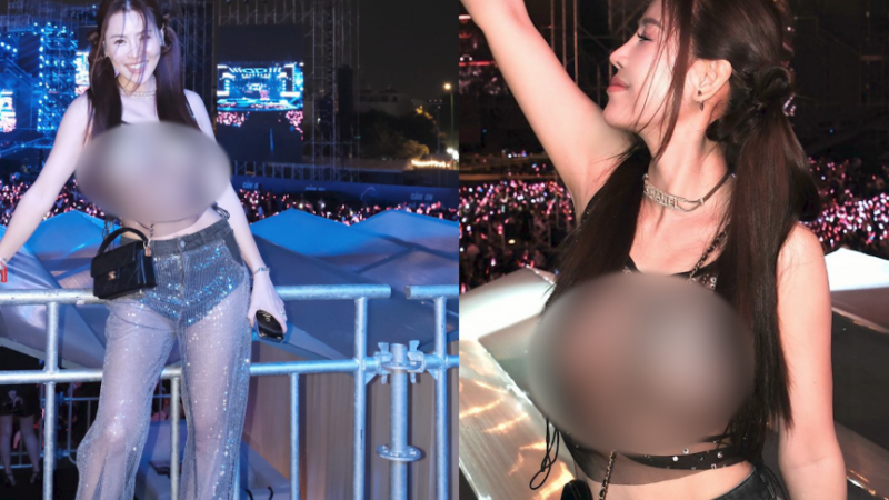 Quế Vân mặc đồ x:uyên th:ấu khi đi xem concert, netizen ngán ngẩm: ‘Cố tạo sự chú ý, PR b:ẩn’