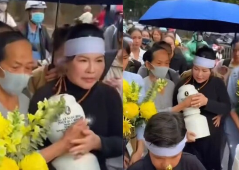 Vợ Quý Bình khóc nghẹn trong lễ thủy táng, ôm tro cốt tiễn biệt chồng lần cuối: ‘Em đã sống 49 ngày không còn bình thường, và có lẽ mãi mãi cũng vậy’