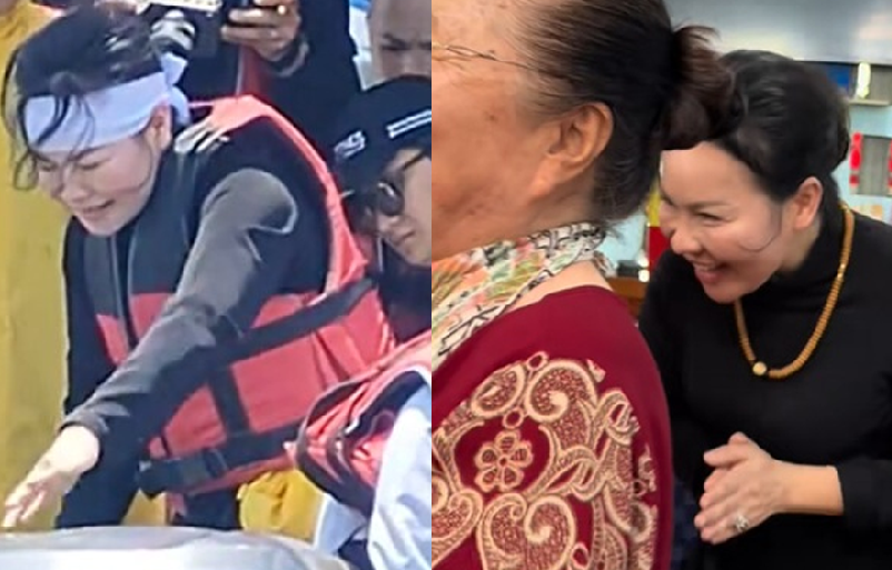 Vợ cố NS Quý Bình bị chỉ trích vì thái độ vui vẻ sau lễ thủy táng chồng: ‘Chị diễn hay thiệt chứ’