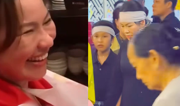 Hậu lễ thủy táng chồng, vợ Quý Bình bị khui chuyện ngồi nhậu, nói chuyện văng t.ụ.c khiến dân tình dậy sóng: “Đây mới là con người thật của chị?”