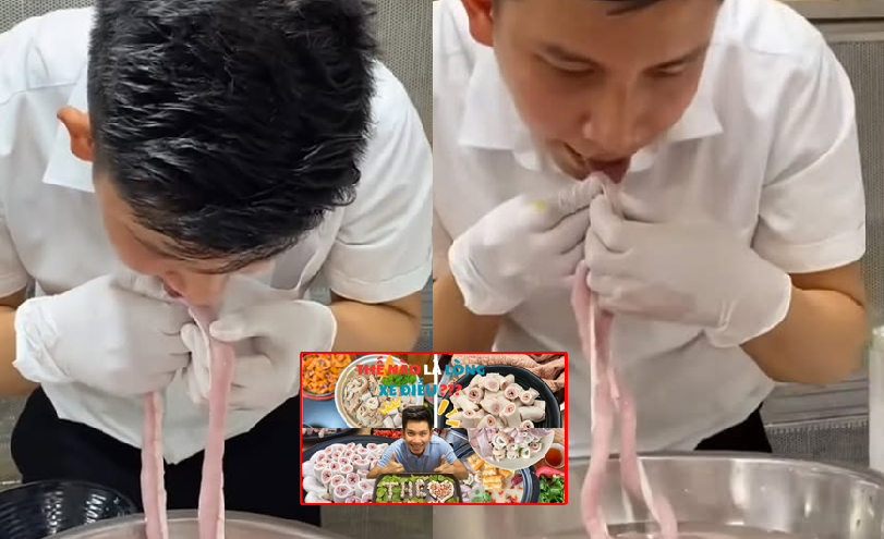 Thế “lòng se điếu” gây tranh cãi dữ dội khi trực tiếp nếm lòng sống để khẳng địn độ tươi: ‘Đồ anh bán chất lượng thế này  không mua thì tiếc lắm”