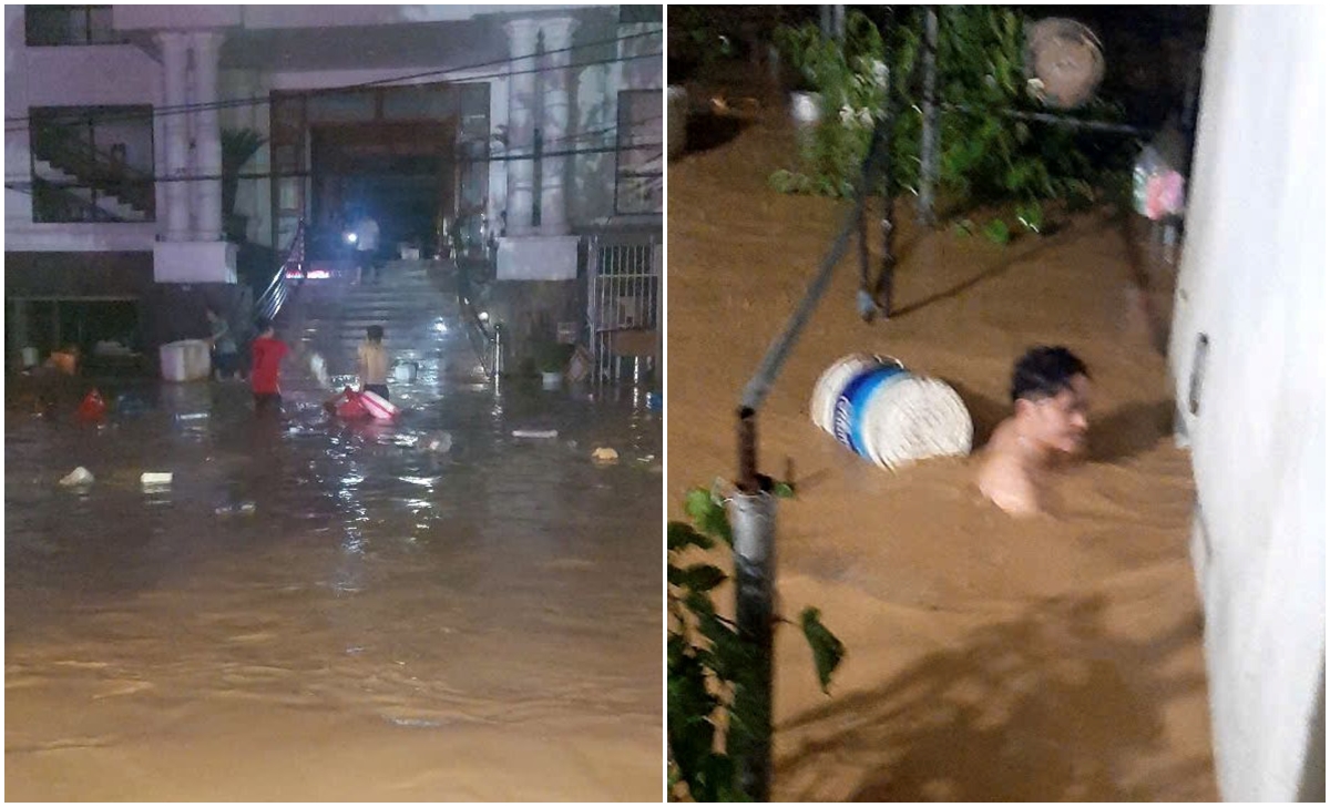 Nghệ An: Lũ lên nhanh khiến nhiều nơi chìm trong biển nước, đồ đạc trôi nổi khắp nơi, người dân chạy lũ ngay trong đêm