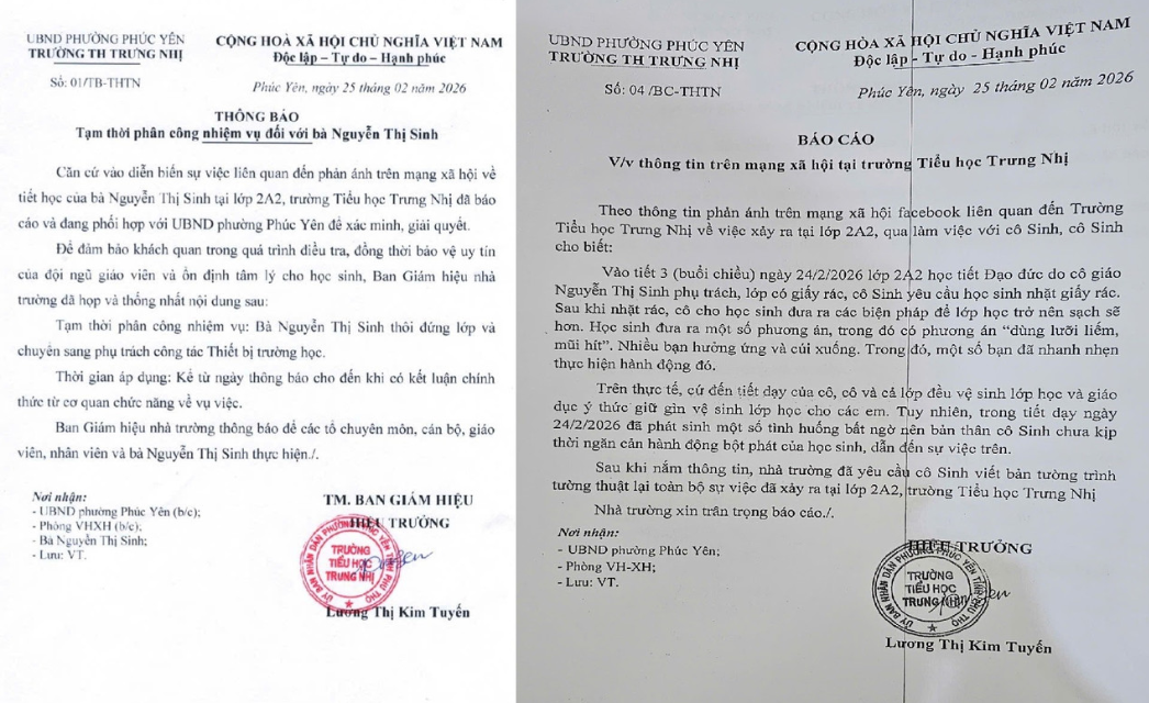 Rõ bản tường trình của giáo viên bị t:ố b:ắt 35 học sinh li:ế:m đất: Đổ thừa hết do học sinh đề xuất, chịu thật, các bạn ấy mới lớp 2 thôi đấy.